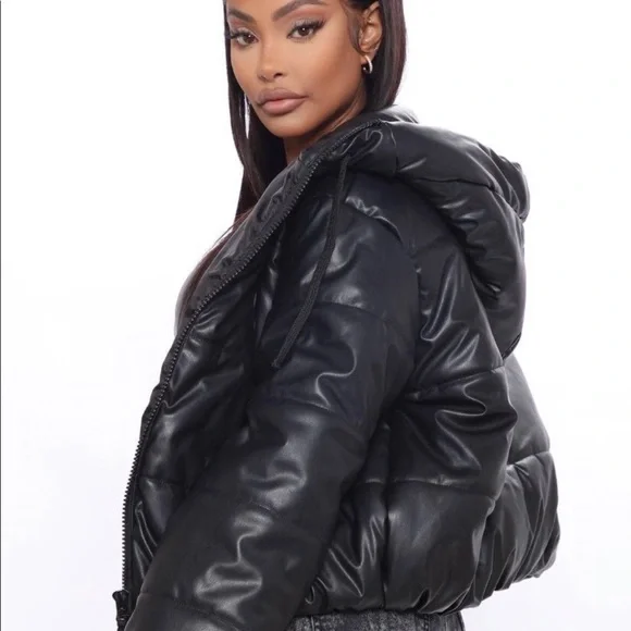 Faux Leather Puffer Jacket Fashion Nova Black Leather Jacket